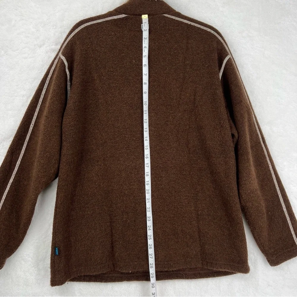 Kuhl Alfpaca 1/4 zip pullover Men XL Brown cream stitching pockets outdoor